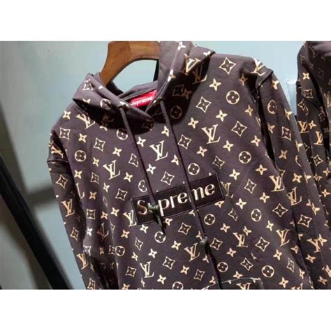 supreme louis vuitton hoodie brown replica|supreme louis vuitton tracksuit.